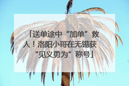 送单途中“加单”救人！洛阳小哥在无锡获“见义勇为”称号