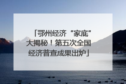 鄂州经济“家底”大揭秘！第五次全国经济普查成果出炉