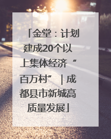 金堂：计划建成20个以上集体经济“百万村”｜成都县市新城高质量发展