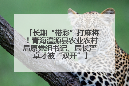长期“带彩”打麻将！青海湟源县农业农村局原党组书记、局长严卓才被“双开”