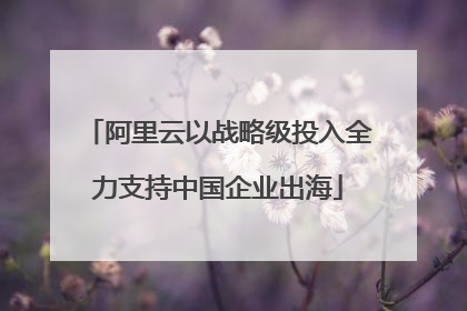 阿里云以战略级投入全力支持中国企业出海
