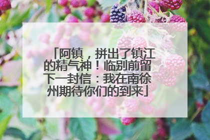 阿镇，拼出了镇江的精气神！临别前留下一封信：我在南徐州期待你们的到来