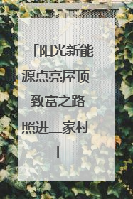 阳光新能源点亮屋顶 致富之路照进三家村