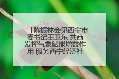陈振林会见西宁市委书记王卫东 共商发挥气象赋能增益作用 服务西宁经济社会高质量发展