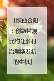 陕西合阳：创新村规民约让乡村治理焕发新的生机