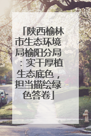 陕西榆林市生态环境局榆阳分局：实干厚植生态底色，担当描绘绿色答卷