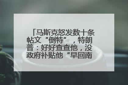 马斯克怒发数十条帖文“倒特”，特朗普：好好查查他，没政府补贴他“早回南非老家”了