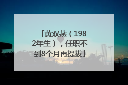 黄双燕（1982年生），任职不到8个月再提拔