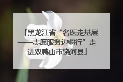 黑龙江省“名医走基层——志愿服务边疆行”走进双鸭山市饶河县