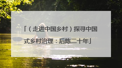 （走进中国乡村）探寻中国式乡村治理：后陈二十年