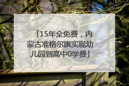 15年全免费，内蒙古准格尔旗实现幼儿园到高中0学费