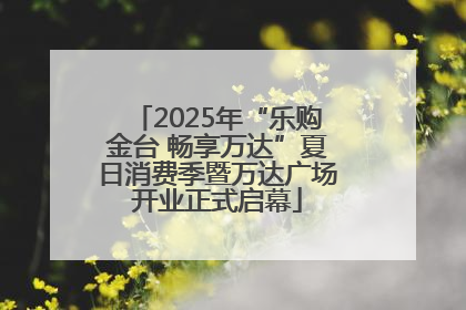 2025年“乐购金台 畅享万达”夏日消费季暨万达广场开业正式启幕