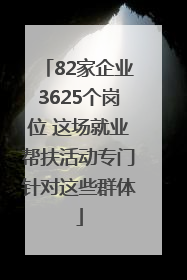 82家企业3625个岗位 这场就业帮扶活动专门针对这些群体